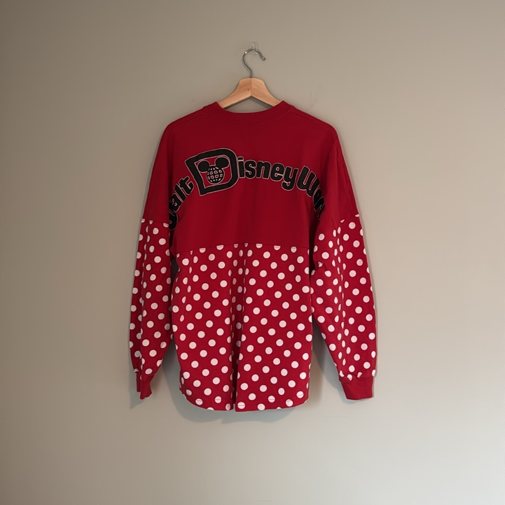 Red Polka Dot Long-Sleeve Top with Bow Accent - Picture 4 of 6